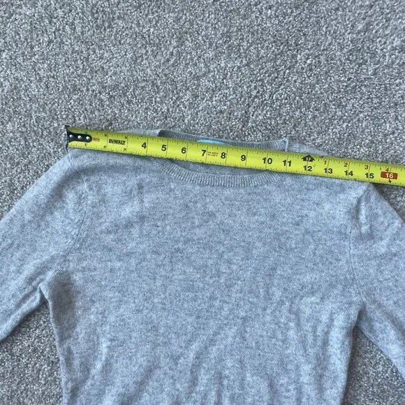 Antonio Melani Light Gray Vera Poet Ruffle Cuff 100% Cashmere Sweater - Picture 6 of 10